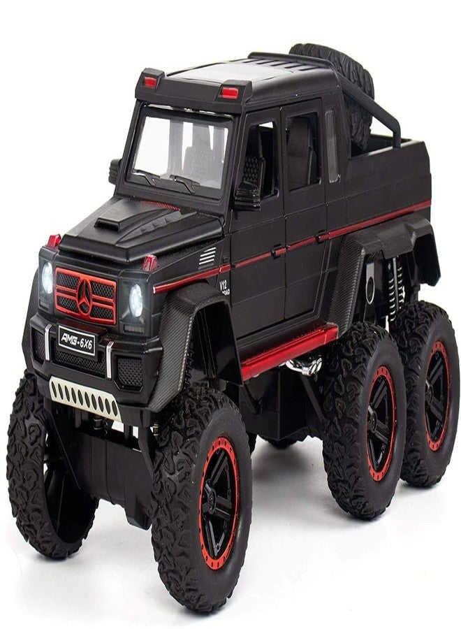 LONGMIRE Metal Pull Back Diecast Car Pull Back Car Model with Sound Light Boys Gifts Toys for Kids Pack of 1, Multicolor (AMG Benz G63 6X6) - Image 1